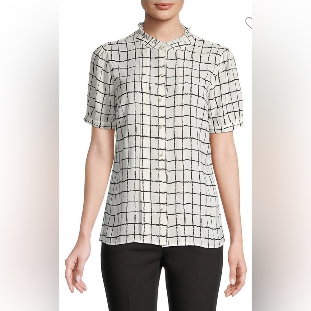 Karl Lagerfeld Paris size L plaid blouse